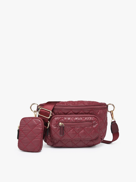 Arianna Quilted Nylon Belt Bag w/ Pouch (Choose Color)