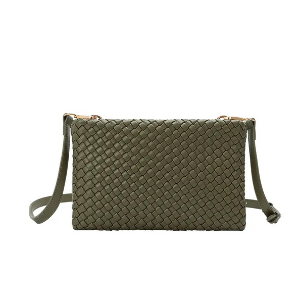 Daisy Espresso Recycled Vegan Crossbody Bag (Olive)