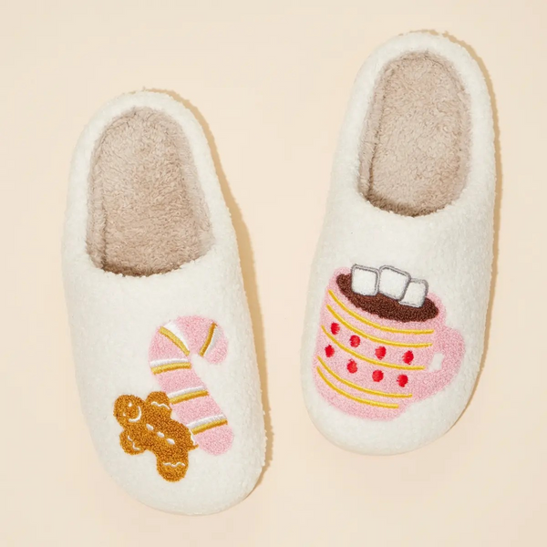 Gingerbread Man & Hot Chocolate Slippers