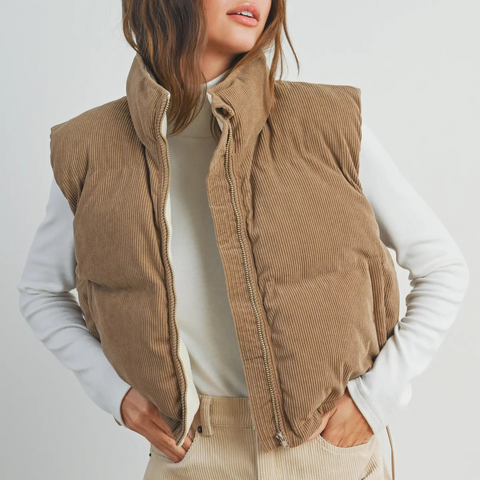 Adoreme Corduroy Puffer Vest