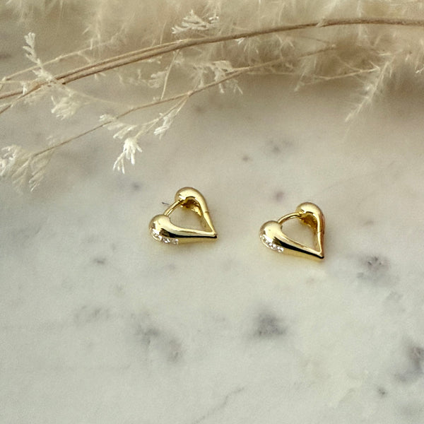 Small Heart Hoop Earrings