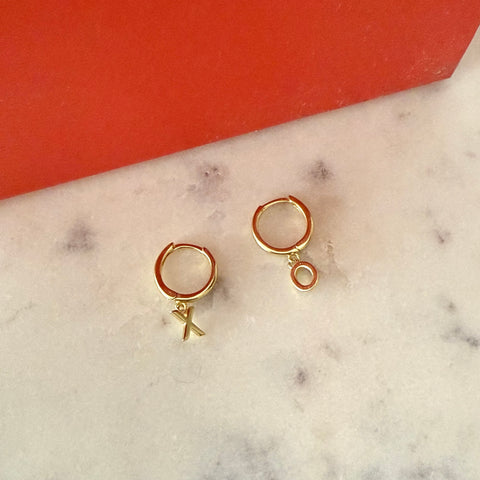 Hugs & Kisses Hoop Earrings (Gold, Silver)