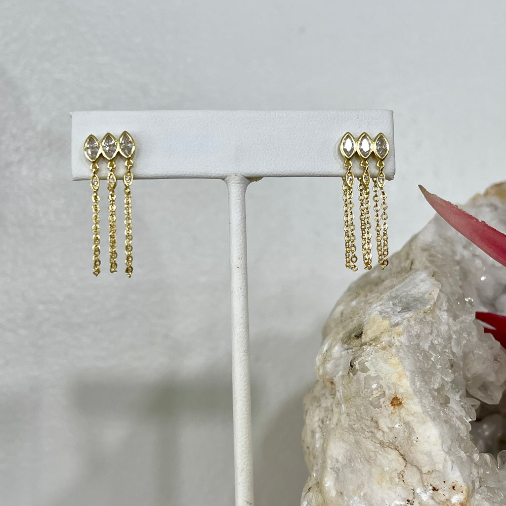 CZ Chain Earrings