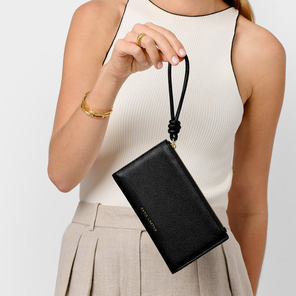 Asha Fold-Out Wristlet-Black