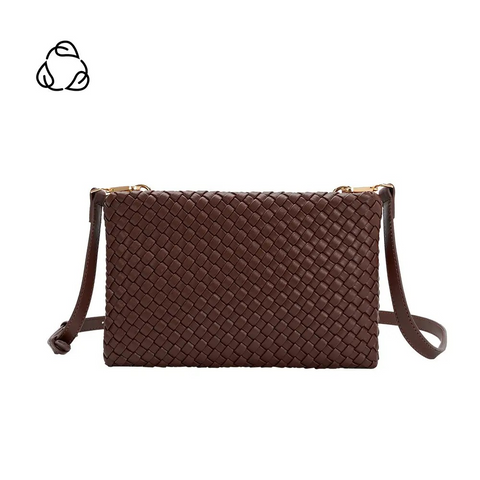 Daisy Espresso Recycled Vegan Crossbody Bag (Chocolate)