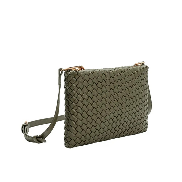 Daisy Recycled Vegan Crossbody Bag (Olive)