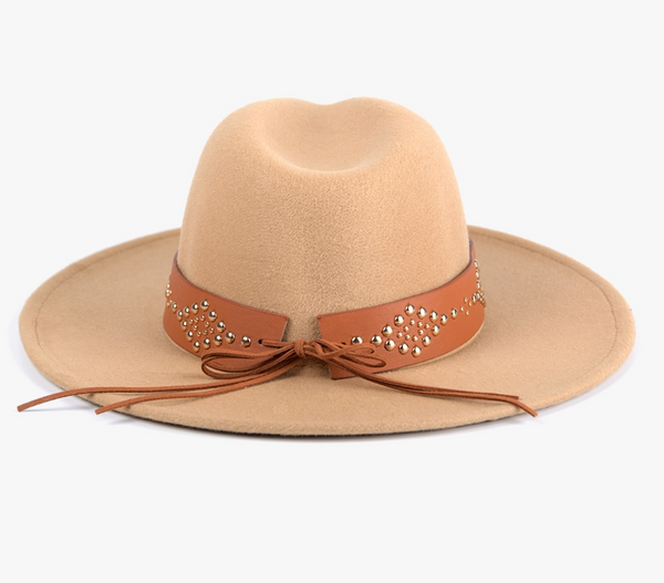 Glinda Grommet Trim Wide Brim Fedora