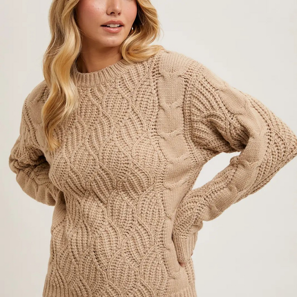 Twisted Knit Sweater Pullover Top