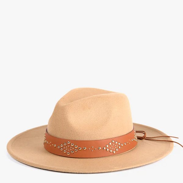 Glinda Grommet Trim Wide Brim Fedora