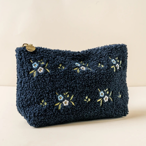 Teddy Pouch-Floral Navy