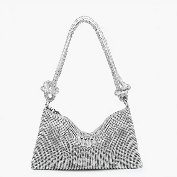 Astrid Rhinestone Slouchy Shoulder Bag/Satchel (Choose Color)