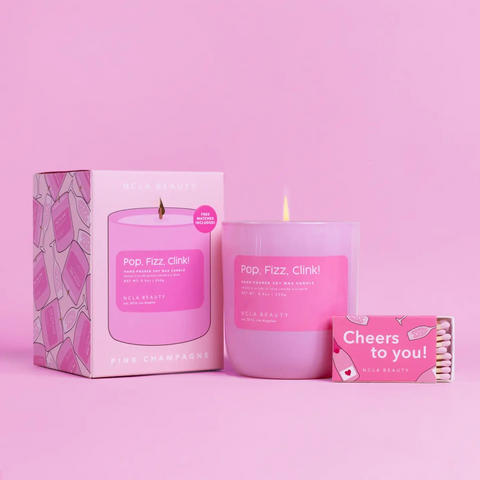Pop, Fizz, Clik! Pink Champagne Soy Candle