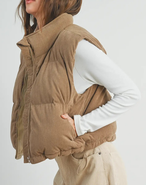 Adoreme Corduroy Puffer Vest