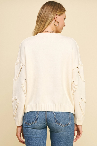 Heart Embroidered Sweater