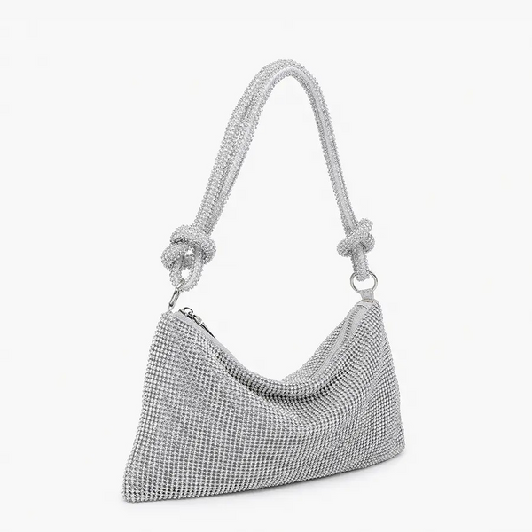 Astrid Rhinestone Slouchy Shoulder Bag/Satchel (Choose Color)