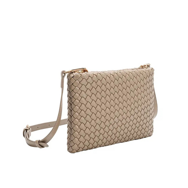 Daisy Espresso Recycled Vegan Crossbody Bag (Taupe)