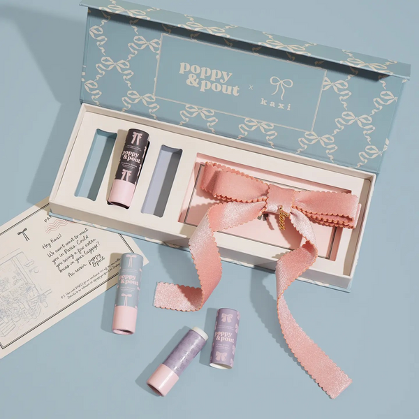 Gift Set, Coquette Lip Balm Trio + Kaxi Hair Bow